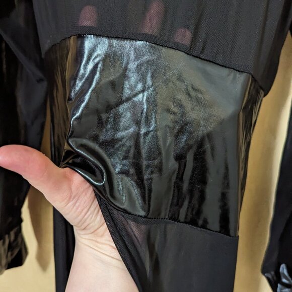 Sheer layering piece sexy black goth emo raver - Picture 5 of 6